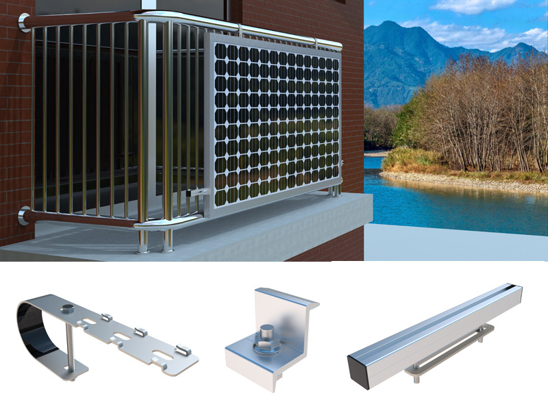 Aluminum Balcony Panel Mounting System Easy Installation Solar