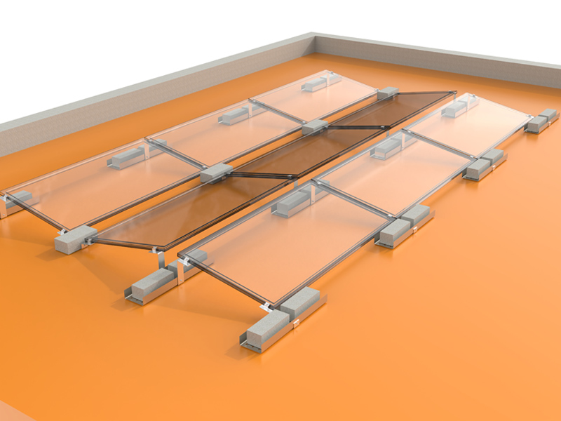 Base en béton sur mesure pour systèmes de montage solaire sur toit plat