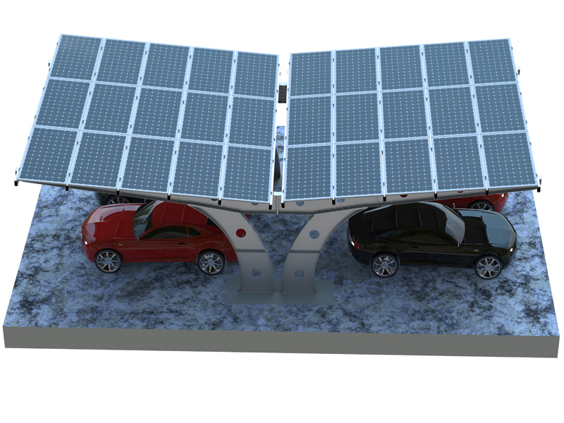 Abri de voiture solaire en porte-à-faux en acier OEM pour usage commercial et résidentiel